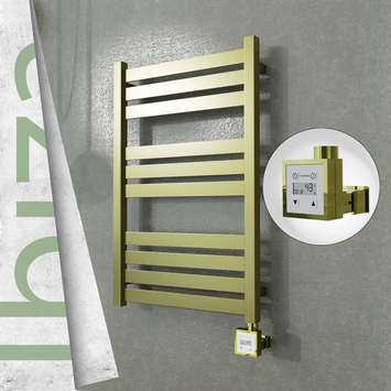 Radiva - Ibiza Elektrikli Paslanmaz Çelik Havlupan 500x780 Satine Altın (KTX3 Termostat) 300W