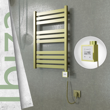 Radiva - Ibiza Elektrikli Paslanmaz Çelik Havlupan 500x780 Satine Altın (KTX3 Termostat) 300W Spiral Kablolu