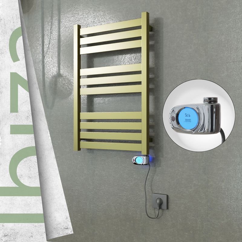 IBIZA Elektrikli Paslanmaz Çelik Havlupan 500x780 Satine Altın (Musa Termostat) 300W
