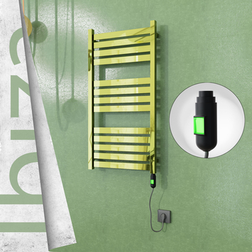 Radiva - Ibiza Elektrikli Paslanmaz Çelik Havlupan 500x960 Altın (On/Off Düğmeli) 300W