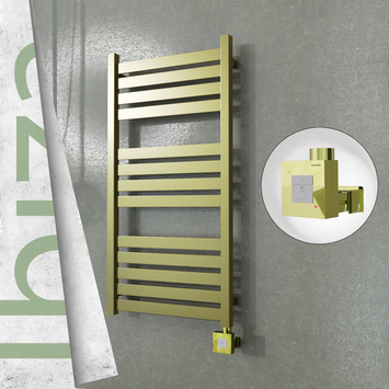 Radiva - Ibiza Elektrikli Paslanmaz Çelik Havlupan 500x960 Satine Altın (KTX1 Termostat) 300W