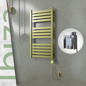  - IBIZA Elektrikli Paslanmaz Çelik Havlupan 500x960 Satine Altın (KTX4 Termostat) 300W Spiral Kablolu