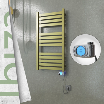 Radiva - Ibiza Elektrikli Paslanmaz Çelik Havlupan 500x960 Satine Altın (Musa Termostat) 300W