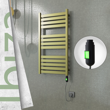  - IBIZA Elektrikli Paslanmaz Çelik Havlupan 500x960 Satine Altın (On/Off Düğmeli) 300W