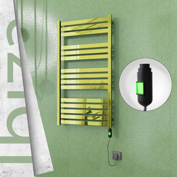Radiva - Ibiza Elektrikli Paslanmaz Çelik Havlupan 600x1165 Altın (On/Off Düğmeli) 600W