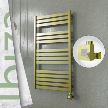 Radiva - Ibiza Elektrikli Paslanmaz Çelik Havlupan 600x1165 Satine Altın (KTX1 Termostat) 600W