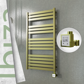 Radiva - Ibiza Elektrikli Paslanmaz Çelik Havlupan 600x1165 Satine Altın (KTX3 Termostat) 600W