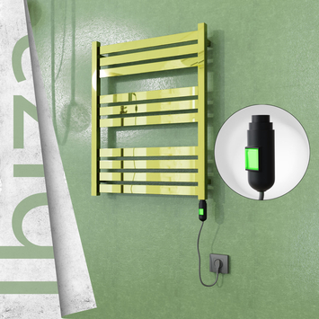 Radiva - Ibiza Elektrikli Paslanmaz Çelik Havlupan 600x780 Altın (On/Off Düğmeli) 300W