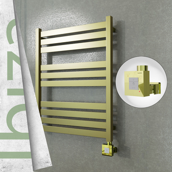 Radiva - Ibiza Elektrikli Paslanmaz Çelik Havlupan 600x780 Satine Altın (KTX1 Termostat) 300W