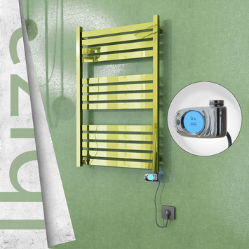 Radiva - Ibiza Elektrikli Paslanmaz Çelik Havlupan 600x960 Altın (Musa Termostat) 300W