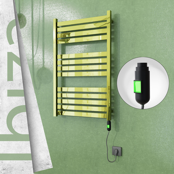  - IBIZA Elektrikli Paslanmaz Çelik Havlupan 600x960 Altın (On/Off Düğmeli) 300W