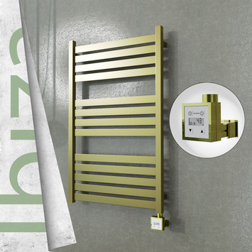 Radiva - Ibiza Elektrikli Paslanmaz Çelik Havlupan 600x960 Satine Altın (KTX3 Termostat) 300W