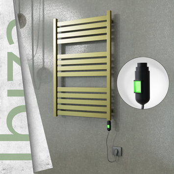 Radiva - Ibiza Elektrikli Paslanmaz Çelik Havlupan 600x960 Satine Altın (On/Off Düğmeli) 300W