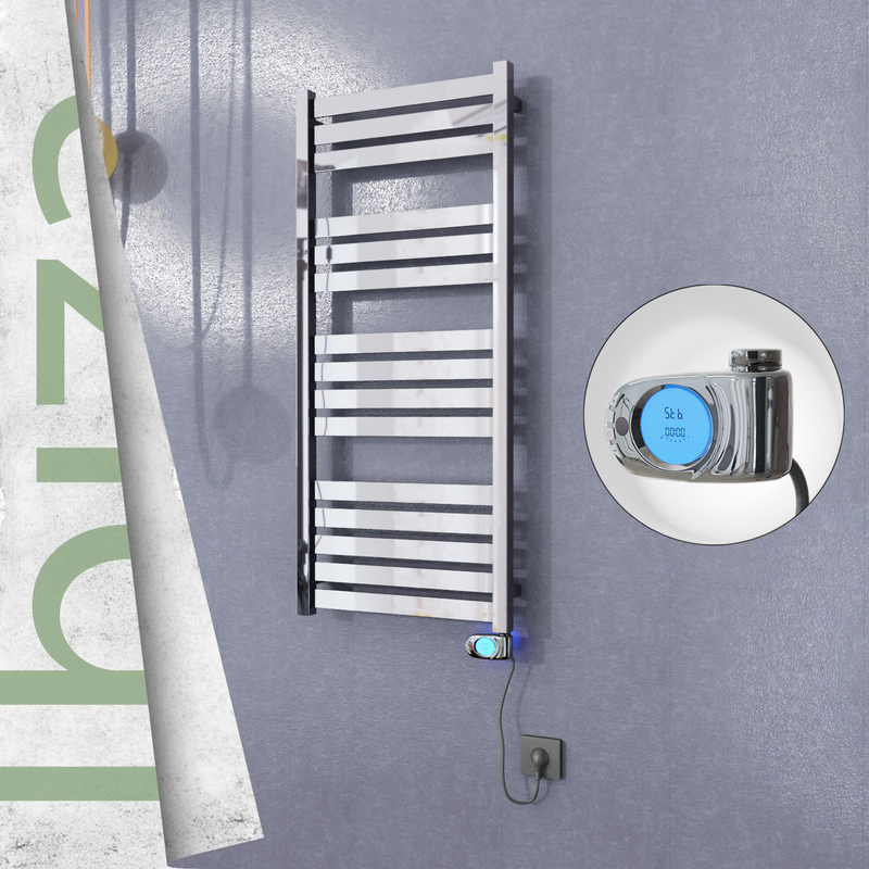 Ibiza Stainless Steel Electric Towel Warmer 500x1165 Polished Finish (Musa Thermostat) 300 W