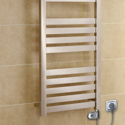 Ibiza Stainless Steel Electric Towel Warmer 500x1165 Polished Finish (Thesis Thermostat) 300 W - Thumbnail