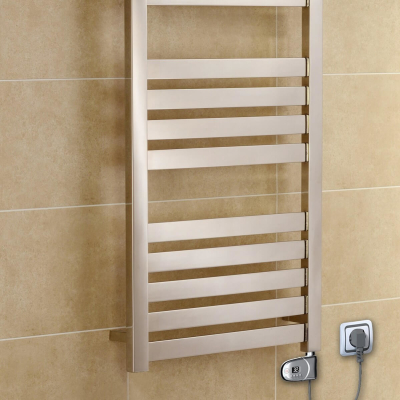 Ibiza Stainless Steel Electric Towel Warmer 500x1165 Polished Finish (Thesis Thermostat) 300 W