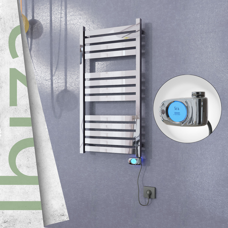 Ibiza Stainless Steel Electric Towel Warmer 500x960 Polished Finish (Musa Thermostat) 300 W