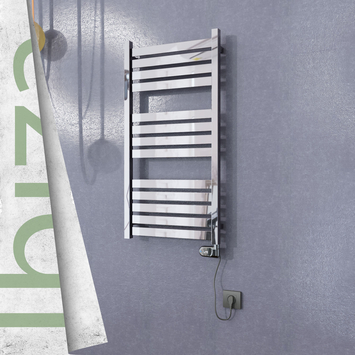 Ibiza Stainless Steel Electric Towel Warmer 500x960 Polished Finish (Thesis Thermostat) 300 W - Thumbnail