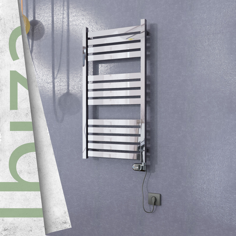 Ibiza Stainless Steel Electric Towel Warmer 500x960 Polished Finish (Thesis Thermostat) 300 W