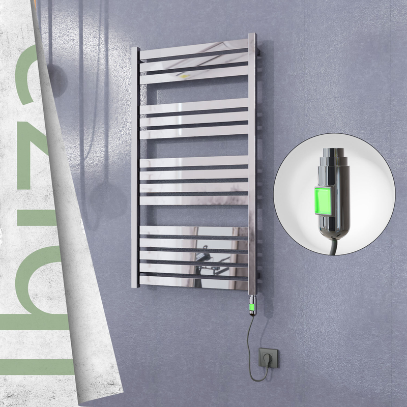 Ibiza Stainless Steel Electric Towel Warmer 600x1165 Polished Finish (On/Off) 300 W