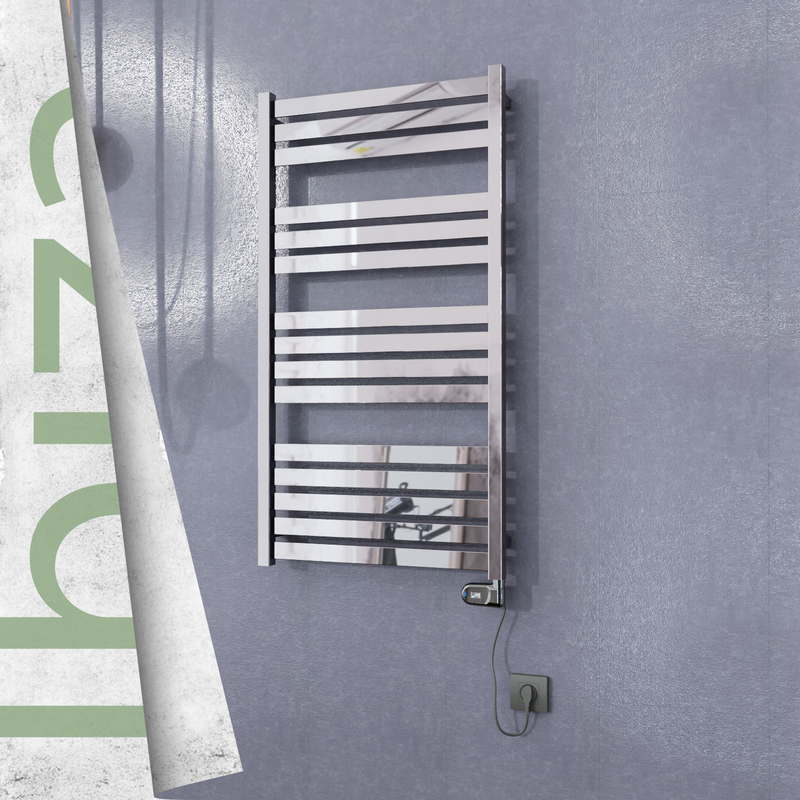 Ibiza Stainless Steel Electric Towel Warmer 600x1165 Polished Finish (Thesis Thermostat) 300 W