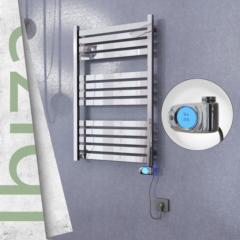 Ibiza Stainless Steel Electric Towel Warmer 600x960 Polished Finish (Musa Thermostat) 300 W
