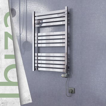 Ibiza Stainless Steel Electric Towel Warmer 600x960 Polished Finish (Thesis Thermostat) 300 W - Thumbnail