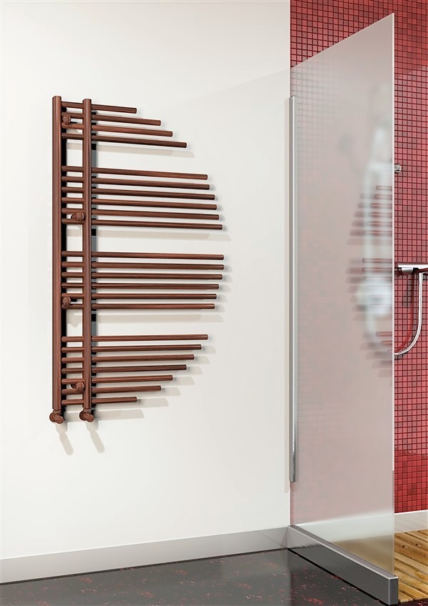 Keros Decorative Towel Warmer 680x1200 Wood Effect | RADIVA +90 216 469 84  06