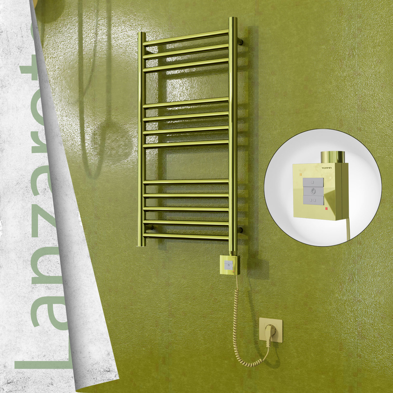 Lanzarote Electric Towel Warmer 400x1000 Gold Ktx1 200 W (Spiral Cable)