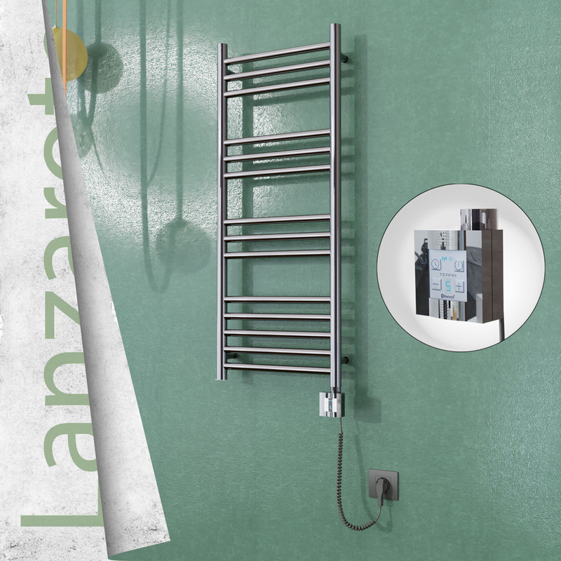 Lanzarote Electric Towel Warmer 400x1000 Mirror Finish Ktx4 200 W (Spiral Cable)