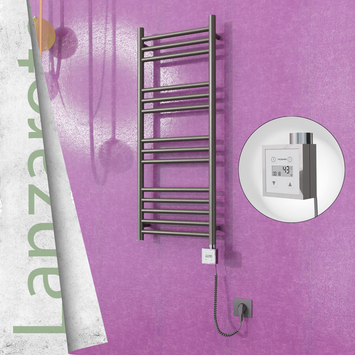 Radiva - Lanzarote Sèche Serviettes Electrique 400x1000 Finition peinture satiné Ktx3 200 Watt Câble en spirale