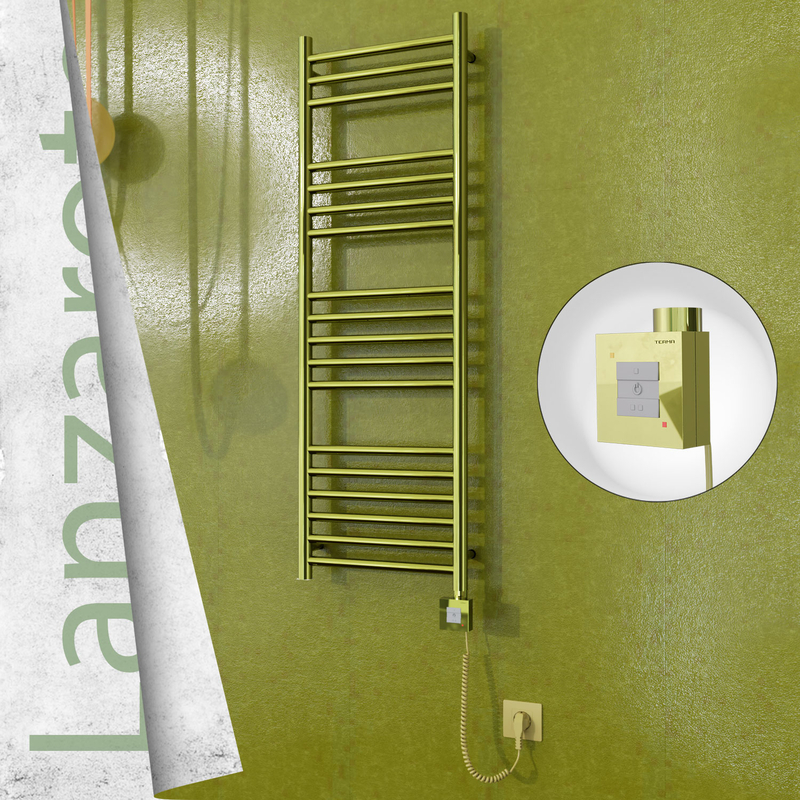 Lanzarote Electric Towel Warmer 400x1200 Gold Ktx1 200 W (Spiral Cable)