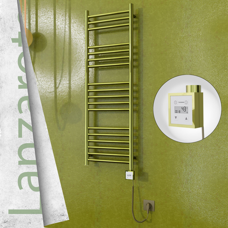 Lanzarote Electric Towel Warmer 400x1200 Gold Ktx3 200 W (Spiral Cable)