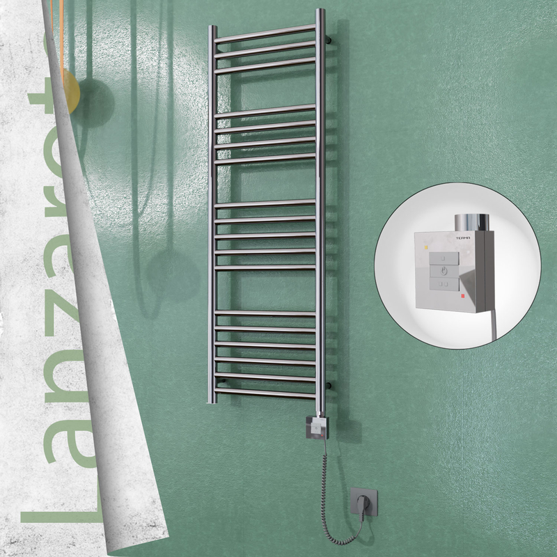 Lanzarote Electric Towel Warmer 400x1200 Mirror Finish Ktx1 200 W (Spiral Cable)