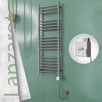  - Lanzarote Electric Towel Warmer 400x1200 Mirror Finish Ktx3 200 W (Spiral Cable)
