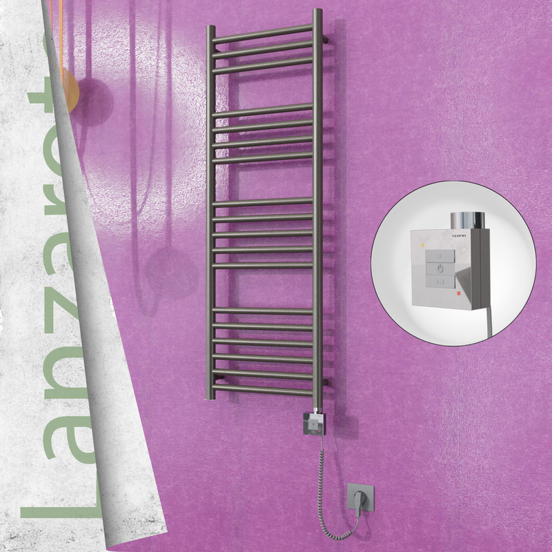 Lanzarote Sèche Serviettes Electrique 400x1200 Finition peinture satiné Ktx1 300 Watt Câble en spirale