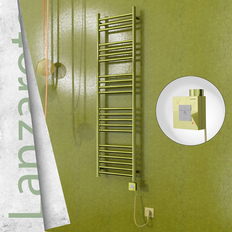 Lanzarote Electric Towel Warmer 400x1500 Gold Ktx1 300 W (Spiral Cable)