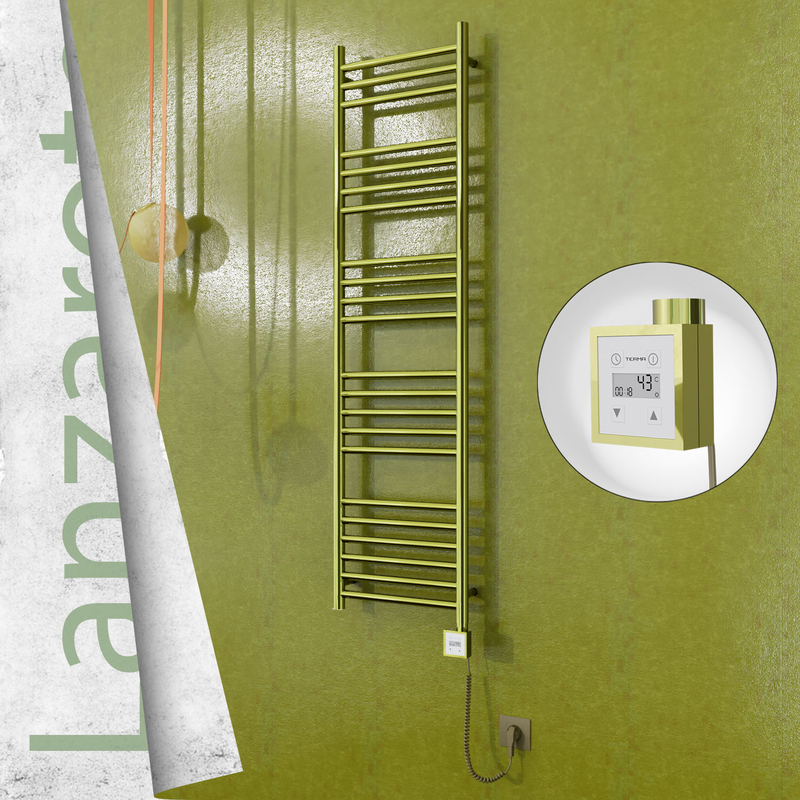 Lanzarote Electric Towel Warmer 400x1500 Gold Ktx3 300 W (Spiral Cable)