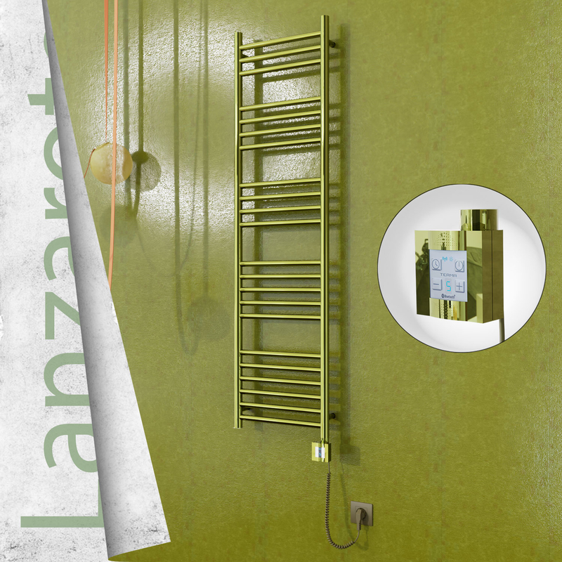 Lanzarote Electric Towel Warmer 400x1500 Gold Ktx4 300 W (Spiral Cable)