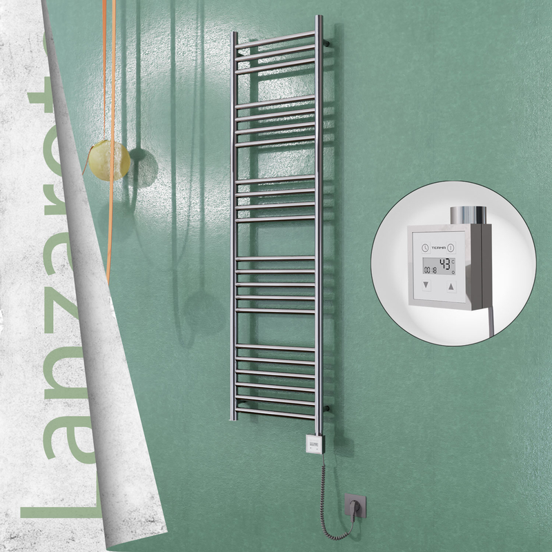 Lanzarote Electric Towel Warmer 400x1500 Mirror Finish Ktx3 300 W (Spiral Cable)