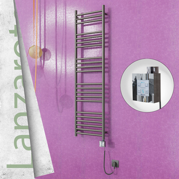 - Lanzarote Electric Towel Warmer 400x1500 Satine Finish Ktx4 300 W (Spiral Cable)  - Lanzarote Electric Towel Warmer 400x1500 Satine Finish Ktx4 300 W (Spiral Cable)