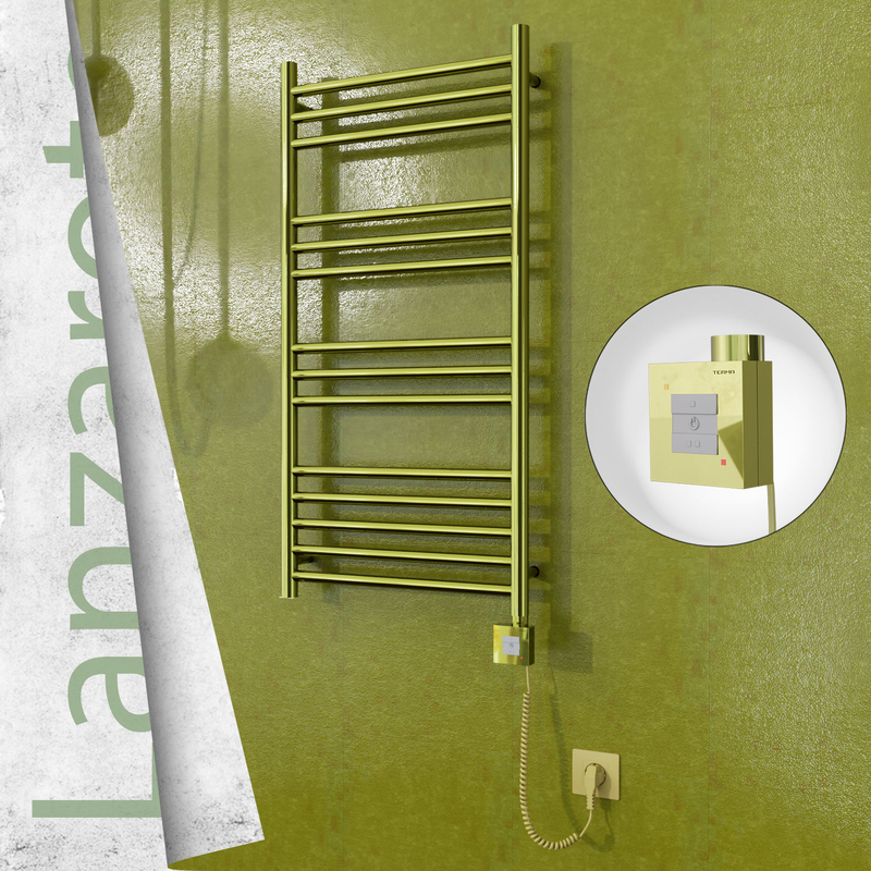 Lanzarote Electric Towel Warmer 500x1000 Gold Ktx1 200 W (Spiral Cable)