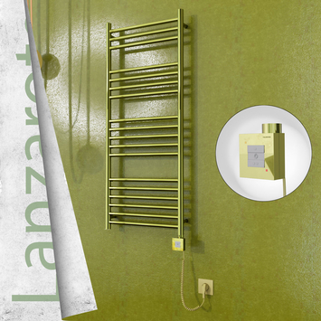  - Lanzarote Sèche Serviettes Electrique 500x1200 Or Ktx1 300 Watt Câble en spirale