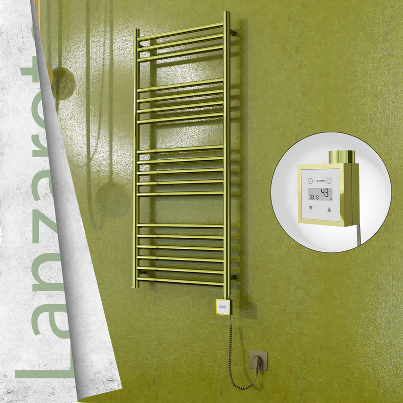 Lanzarote Electric Towel Warmer 500x1200 Gold Ktx3 300 W (Spiral Cable)