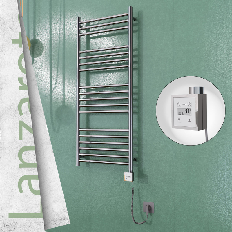 Lanzarote Electric Towel Warmer 500x1200 Mirror Finish Ktx3 300 W (Spiral Cable)