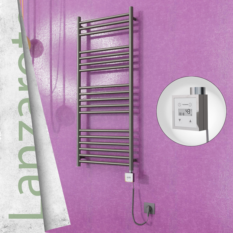Lanzarote Sèche Serviettes Electrique 500x1200 Finition peinture satiné Ktx3 300 Watt Câble en spirale