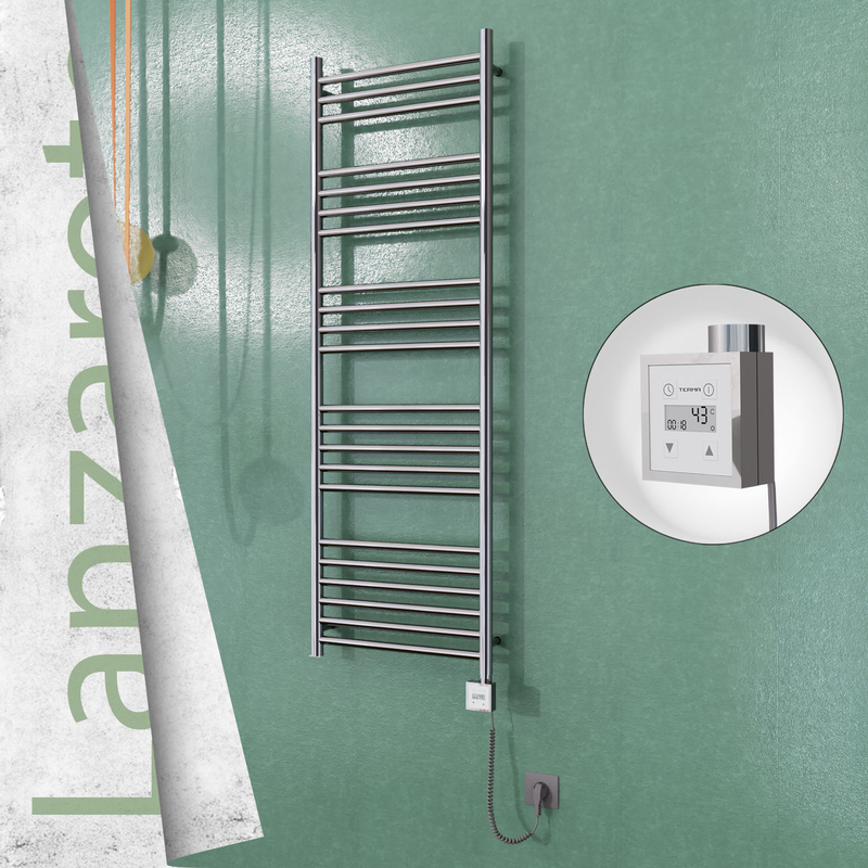 Lanzarote Sèche Serviettes Electrique 500x1500 Finition de polissage Ktx3 300 Watt Câble en spirale