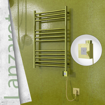 - Lanzarote Electric Towel Warmer 500x800 Gold Ktx1 200 W (Spiral Cable)  - Lanzarote Electric Towel Warmer 500x800 Gold Ktx1 200 W (Spiral Cable)