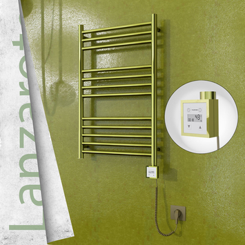 Radiva - Lanzarote Sèche Serviettes Electrique 500x800 Or Ktx3 200 Watt Câble en spirale