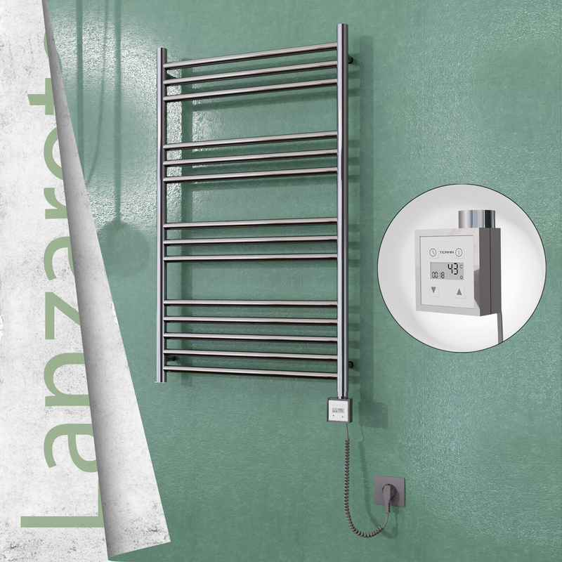 Lanzarote Electric Towel Warmer 600x1000 Mirror Finish Ktx3 200 W (Spiral Cable)